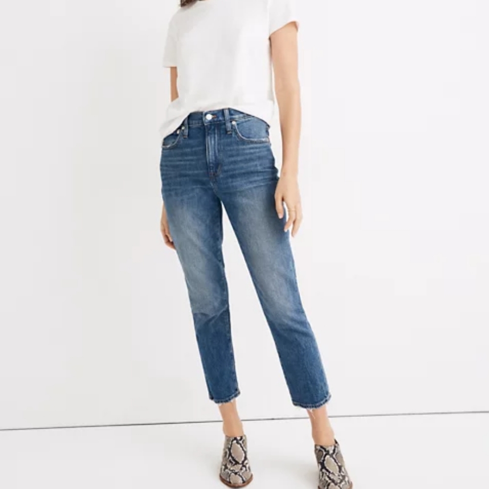 Madewell High Rise Slim Boyjean in Lavern Wash